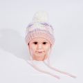 children's knitted hat with snowflake jacquard pattern